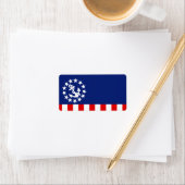 Nautical American Yacht Flag is bij de Marina Etiket (Insitu)