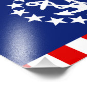 Nautical American Yacht Flag is bij de Marina Foto Afdruk (Hoek)