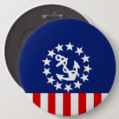 Nautical American Yacht Flag is bij de Marina Ronde Button 6,0 Cm (Voorkant /achterkant)