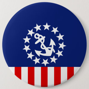 Nautical American Yacht Flag is bij de Marina Ronde Button 6,0 Cm