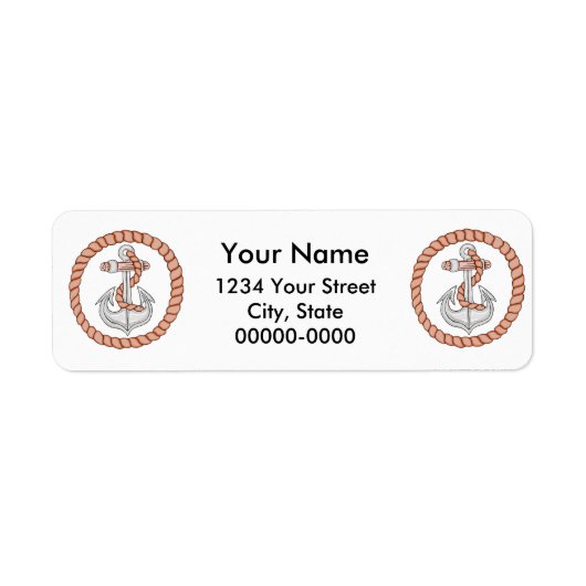 Nautical Anchor 1 Return Address Labels (Voorkant)