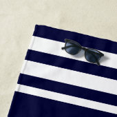 Nautical Anchor 1st Mate Name | Witte marinestreep Strandlaken (In situ)