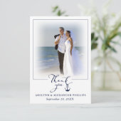 Nautical Anchor 2 Photo Weddenschap script Bedankt (Staand voorkant)