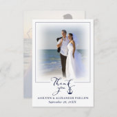 Nautical Anchor 2 Photo Weddenschap script Bedankt (Voorkant / Achterkant)