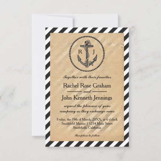  Nautical Anchor - 3x5 Weddenschap Kaart (Voorkant)