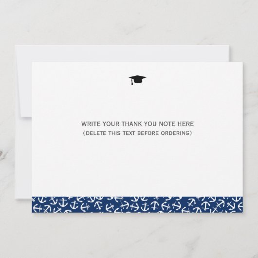 Nautical Anchor Afstuderen Class of 2016 Hartelijk Bedankkaart (Achterkant)