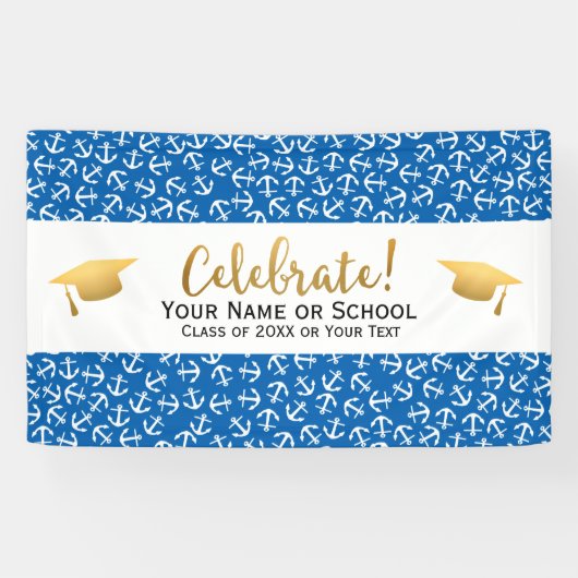 Nautical Anchor Afstuderen Class of 20XX Afstudeer Spandoek (Horizontaal)