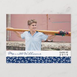 Nautical Anchor Afstuderen Class of 20XX Party Uitnodiging Briefkaart