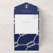 Nautical Anchor Ahoy A Boy Baby shower All In One Uitnodiging (Buitenkant)