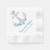 Nautical Anchor and Fish Custom Wedding Napkins Servet (Voorkant)