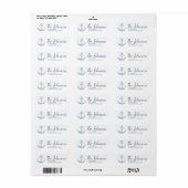 Nautical Anchor and Fish Return Address Labels (Full Sheet)