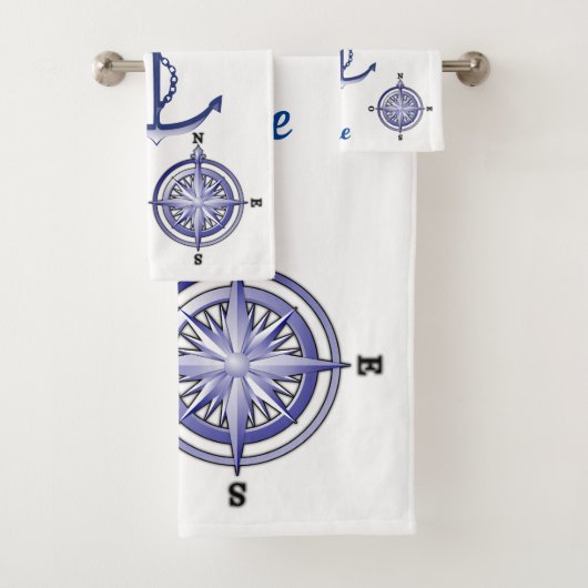 Nautical Anchor and Personalized Boat Name Bad Handdoek (Insitu)