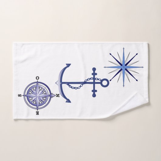 Nautical Anchor and Personalized Boat Name Bad Handdoek (Handdoek)