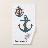 Nautical Anchor and Personalized Boat Name Bad Handdoek (Handdoek)