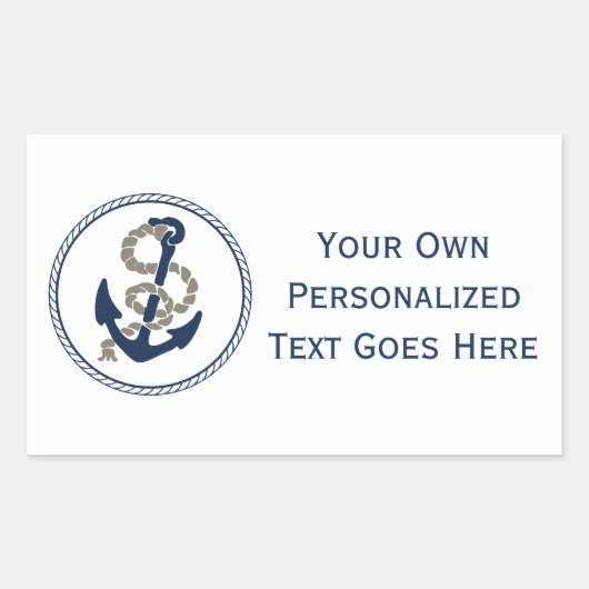 Nautical Anchor and Rope Sailing Thmed Rechthoekige Sticker (Voorkant)