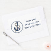 Nautical Anchor and Rope Sailing Thmed Rechthoekige Sticker (Envelop)