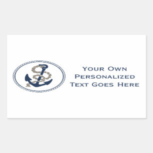 Nautical Anchor and Rope Sailing Thmed Rechthoekige Sticker