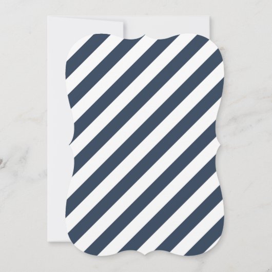 Nautical Anchor and Stripe Baby shower Invitation Kaart (Achterkant)