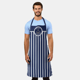 Nautical Anchor and Stripes Mess Hall Crew Schort