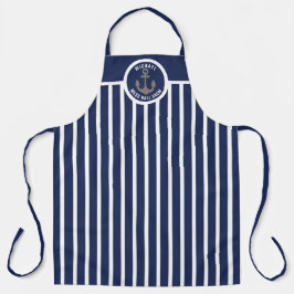 Nautical Anchor and Stripes Mess Hall Crew Schort