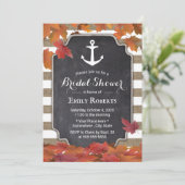 Nautical Anchor Autumn Leaves Vrijgezellenfeest Kaart (Staand voorkant)