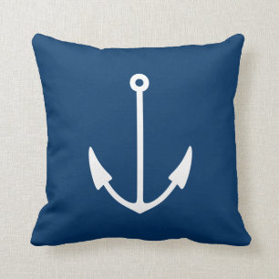 Nautical anchor aWeigh kussen kussen   Navy Blue