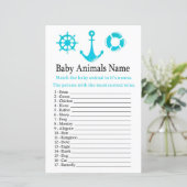 Nautical Anchor Baby Animals Name Game (Staand voorkant)