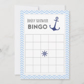 Nautical Anchor Baby shower Bingo Card Kaart (Voorkant)