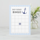 Nautical Anchor Baby shower Bingo Card Kaart (Staand voorkant)