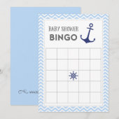 Nautical Anchor Baby shower Bingo Card Kaart (Voorkant / Achterkant)