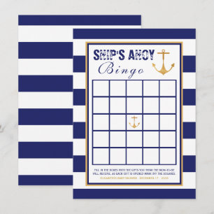 Nautical Anchor Baby shower Bingo Kaart