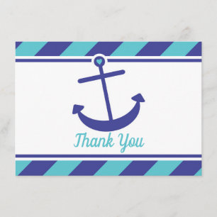 Nautical Anchor Baby shower Dank je wel Bedankkaart