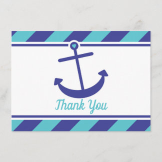 Nautical Anchor Baby shower Dank je wel Bedankkaart