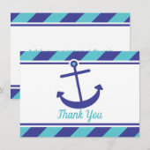 Nautical Anchor Baby shower Dank je wel Bedankkaart (Voorkant / Achterkant)
