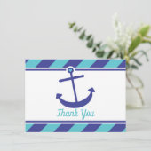Nautical Anchor Baby shower Dank je wel Bedankkaart (Staand voorkant)