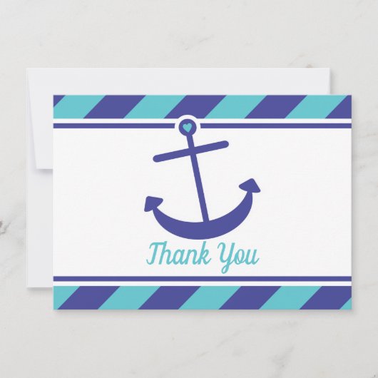 Nautical Anchor Baby shower Dank je wel Bedankkaart (Voorkant)