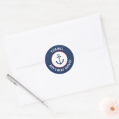 Nautical Anchor Baby shower Dank u wel! Ronde Sticker (Envelop)