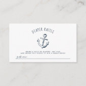 Nautical Anchor Baby shower Diaper Raffle Informatiekaartje (Voorkant)