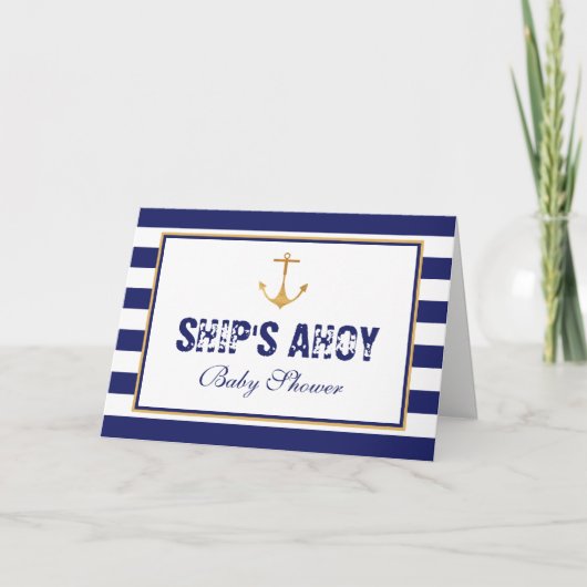 Nautical Anchor Baby shower Invitation (Voorkant)