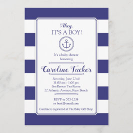 Nautical Anchor Baby shower Invitation card Kaart