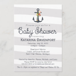 Nautical Anchor Baby shower Invitation - Jongen, M Kaart