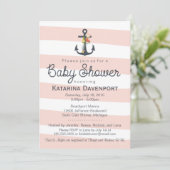 Nautical Anchor Baby shower Invitation - Jongen, M Kaart (Staand voorkant)