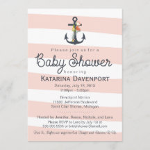 Nautical Anchor Baby shower Invitation - Jongen, M