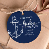 Nautical Anchor Baby shower Navy Blue Gift Labels