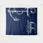 Nautical Anchor Baby shower Navy Blue Wandkleed (Voorkant (horizontaal))