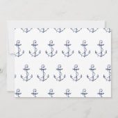 Nautical Anchor Baby shower Navy Kaart (Achterkant)