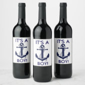 Nautical Anchor Baby shower Stickers - Het is een  (Flessen)