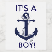Nautical Anchor Baby shower Stickers - Het is een  (Enkel label)