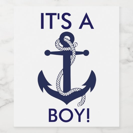 Nautical Anchor Baby shower Stickers - Het is een  (Enkel label)