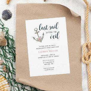 Nautical Anchor Bachelorette Party Kaart